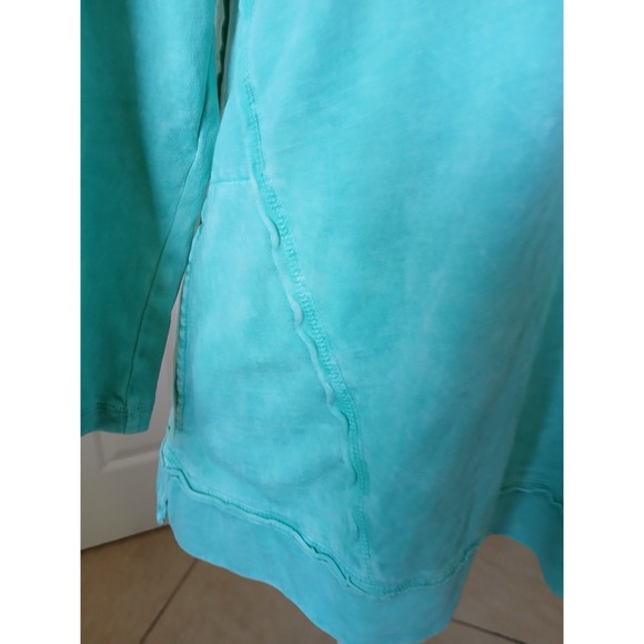 LOGO by Lori Goldstein‎ Lounge Sun Faded Cotton Sweatshirt  Green Size XS - Picture 9 of 16